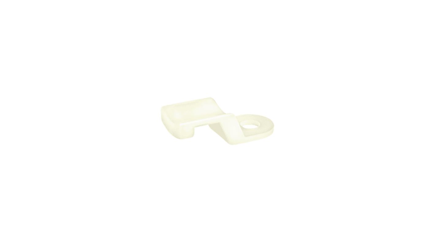 HellermannTyton Self Adhesive Natural Cable Tie Mount 10 mm x 22mm, 8mm Max. Cable Tie Width