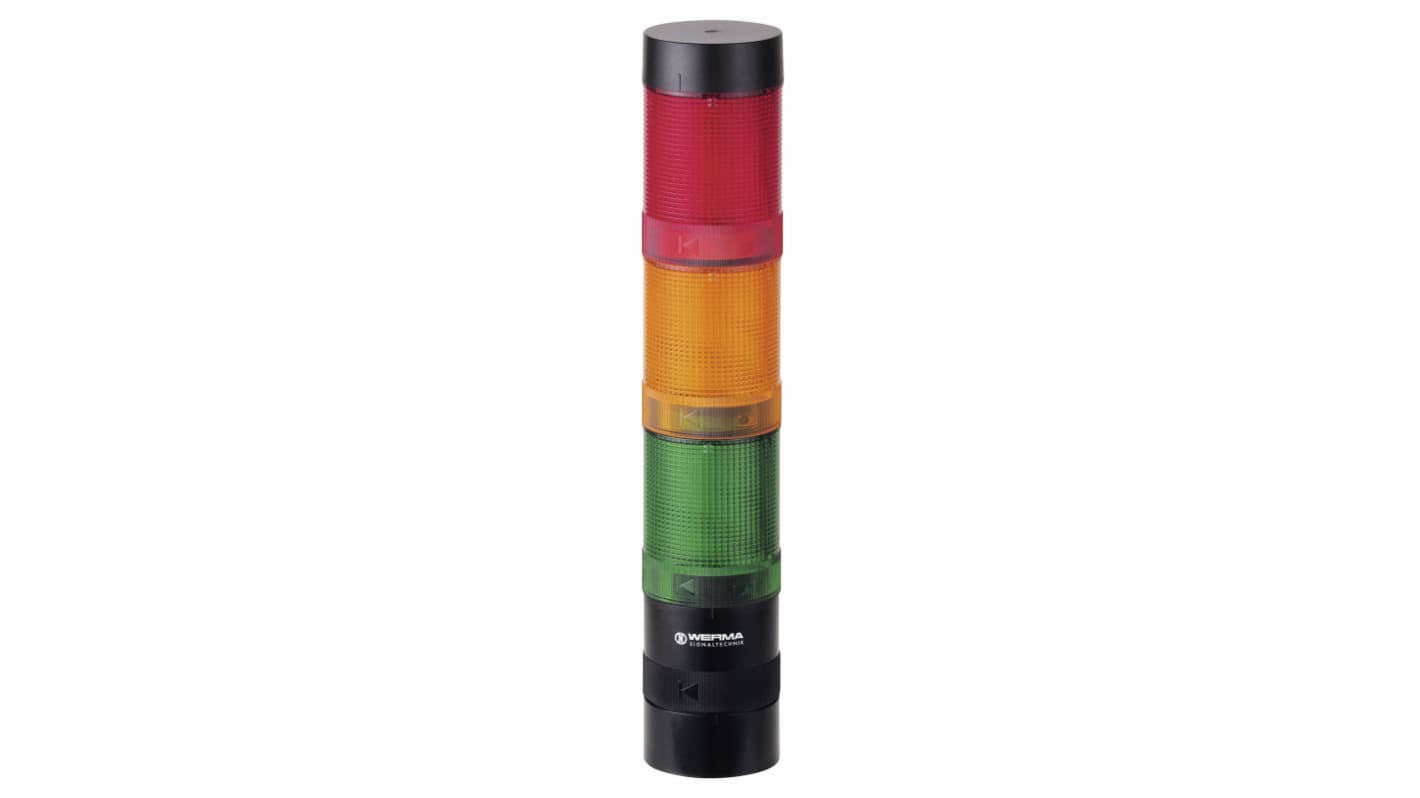 Rs-Online Torretta di segnalazione Werma 24 V LED 3 elementi lenti Rosso/Verde/Giallo
