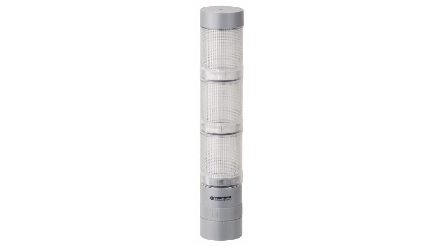 Rs-Online Torretta di segnalazione Werma 24 V LED 3 elementi lenti Trasparente