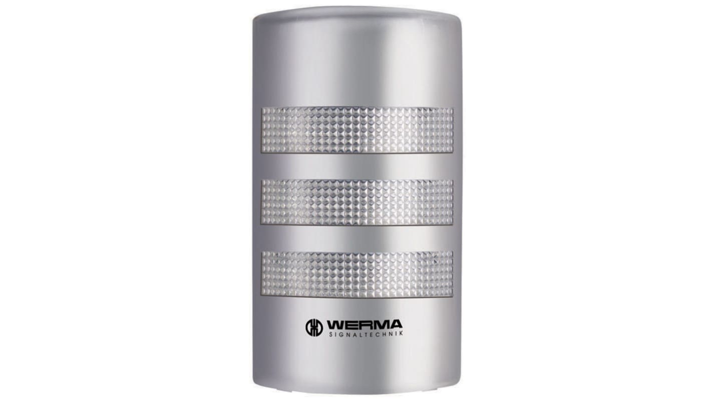 Werma FlatSIGN LED Signalturm 3-stufig Linse Rot/Grün/Gelb + Summer