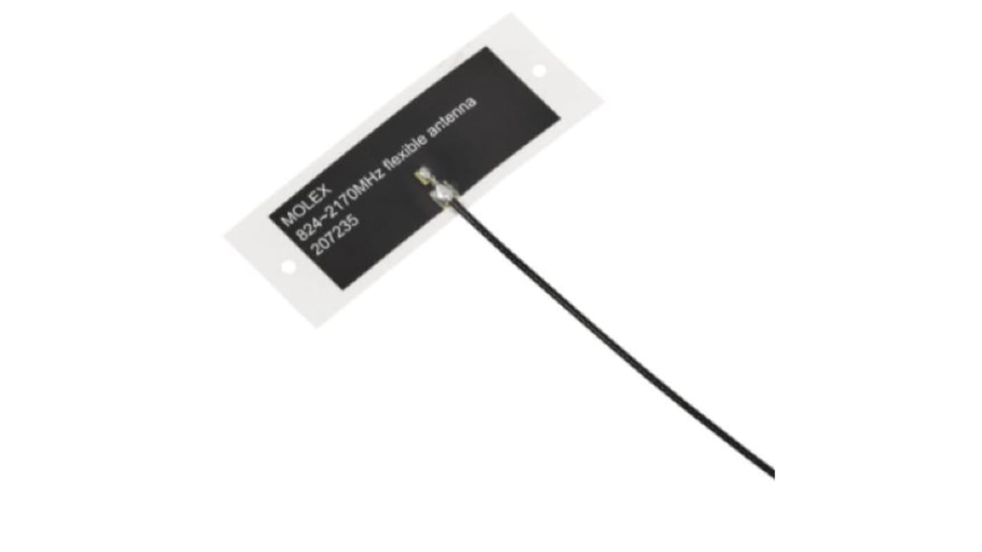 Molex, GSM- og GPRS-antenne 2G (GSM/GPRS), 3G (UTMS), 4G (LTE) Kvadratisk Klæbemiddel, 207235-0150 Hun