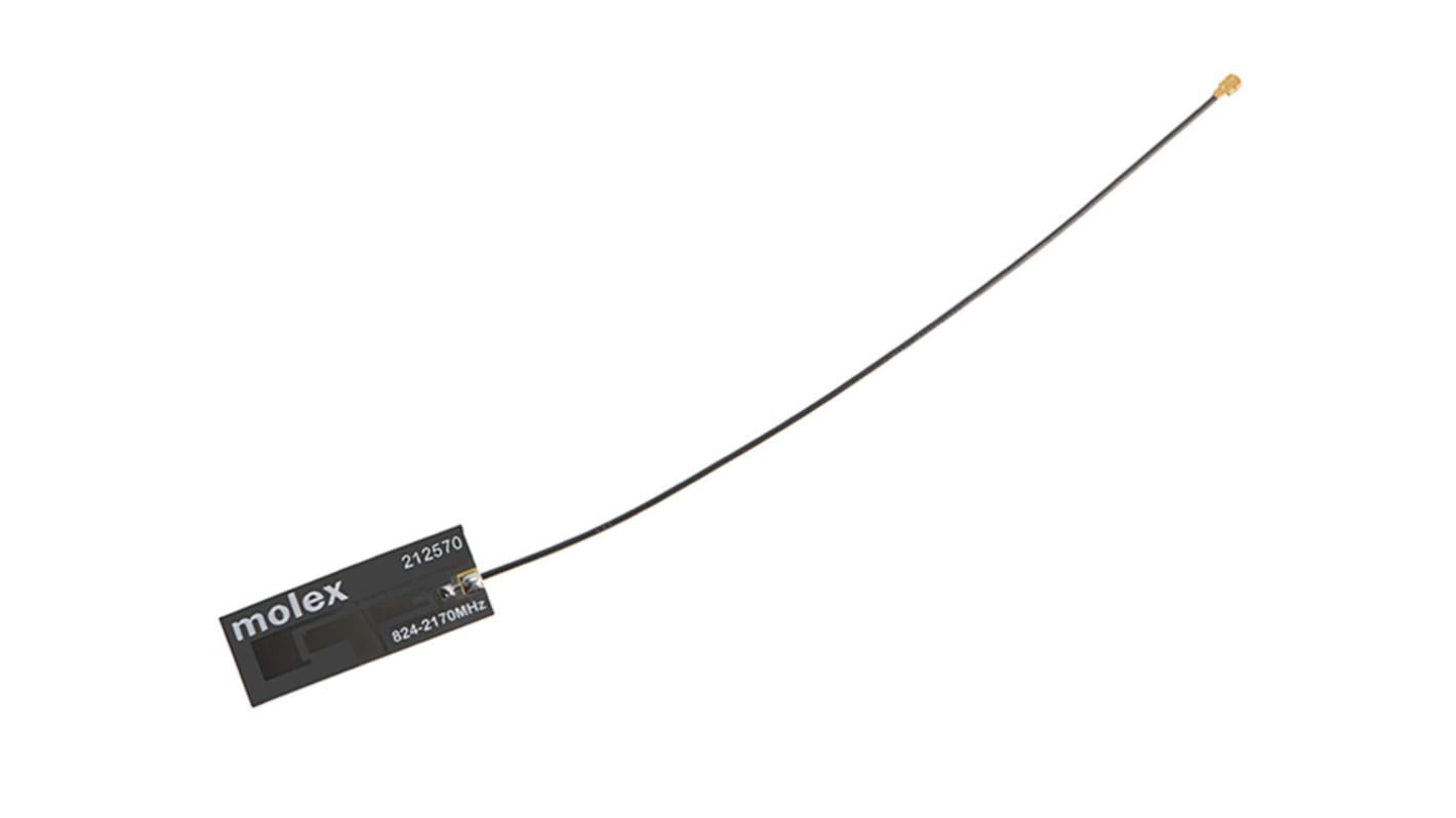Molex 4G (LTE)全向GSM天线, 824 → 2170 MHz, 内部, 方形母座