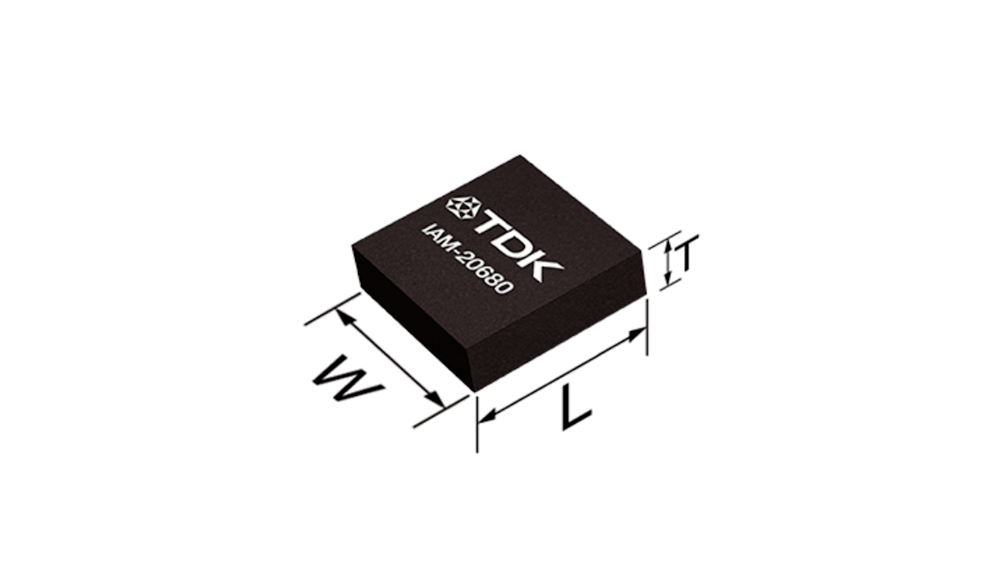 InvenSense 6-Axis Surface Mount Accelerometer & Gyroscope, LGA, I2C, SPI, 16-Pin