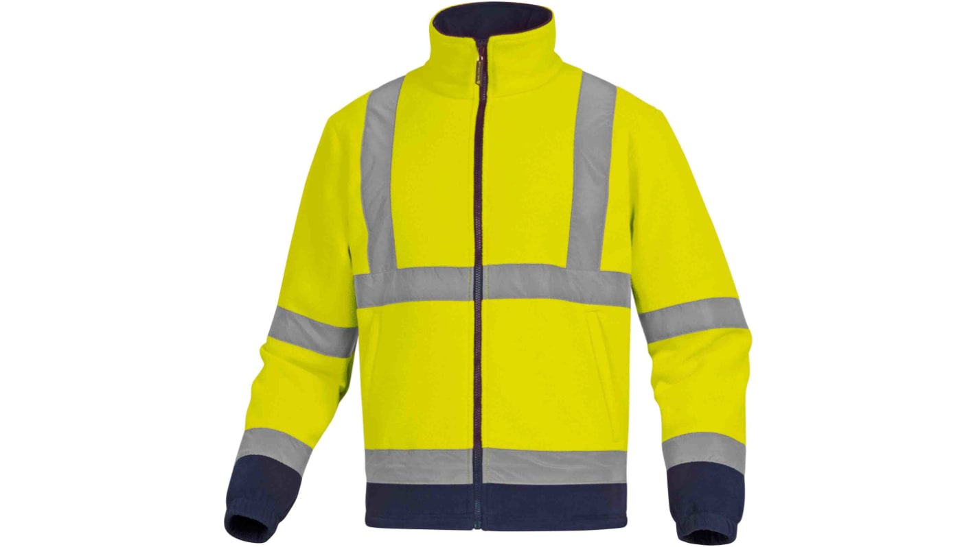 Delta Plus Navy/Yellow Unisex Hi Vis Fleece Jacket, S