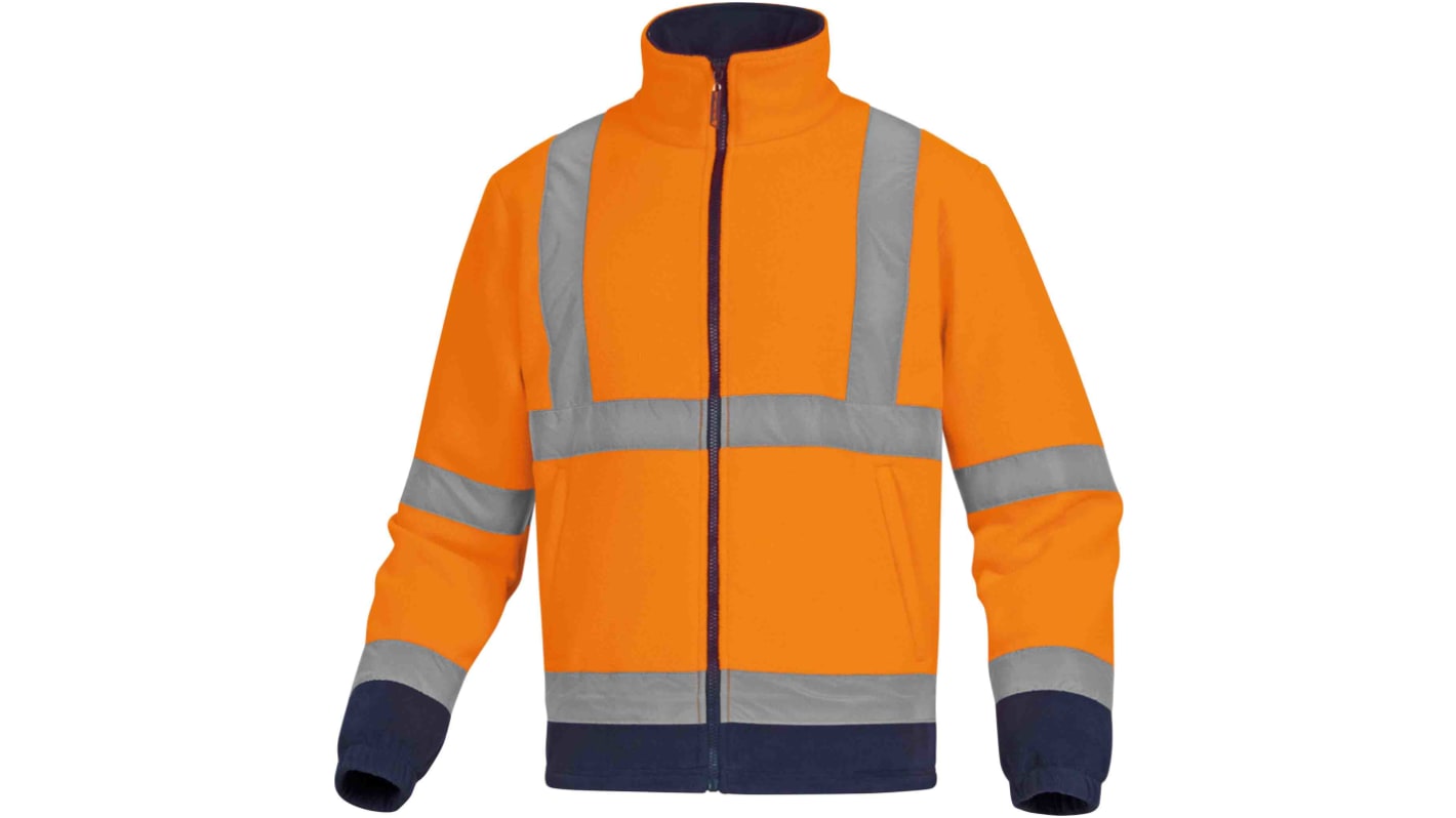 Delta Plus Orange/Navy Unisex Hi Vis Fleece Jacket, XXL