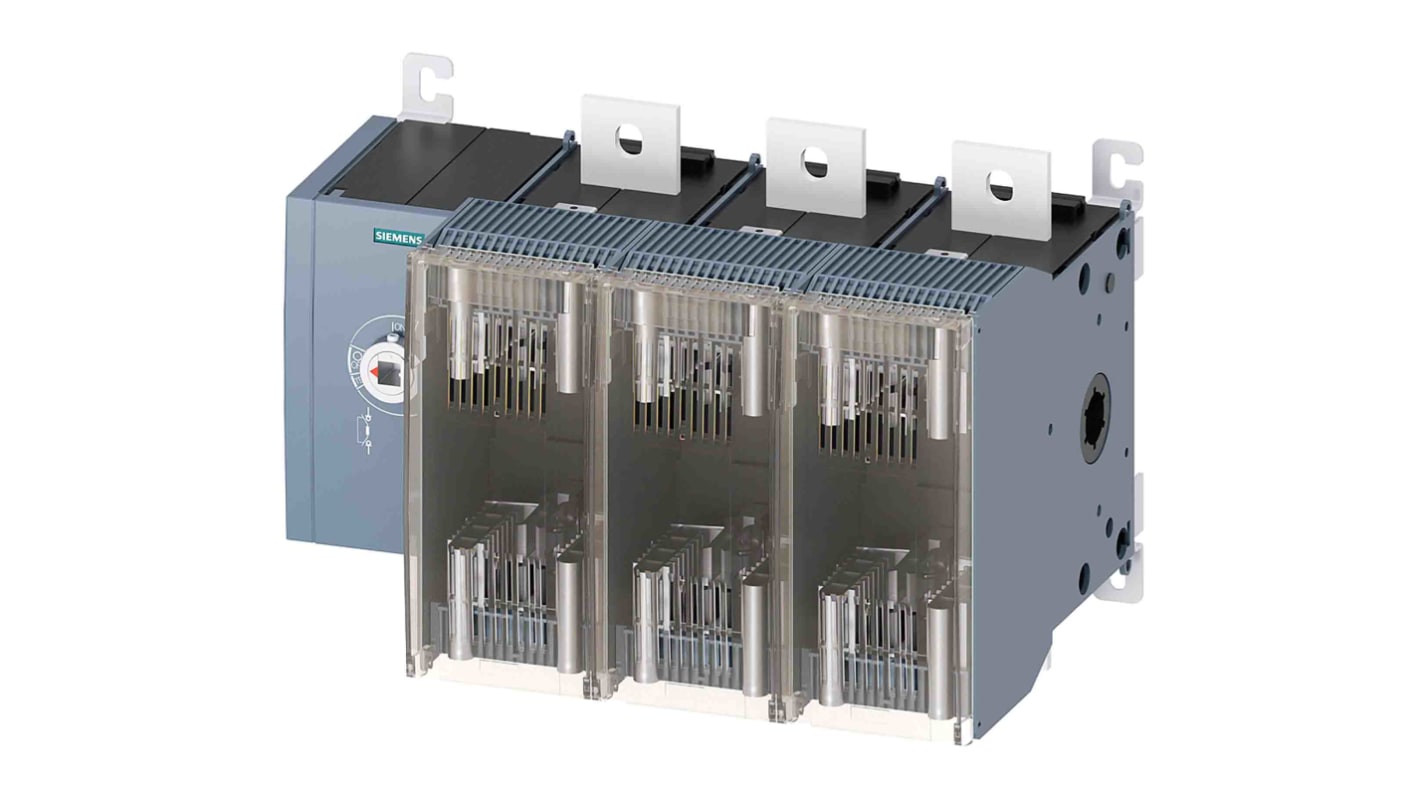 Interruptor seccionador con fusible Siemens, 800A, 3, Fusible NH2, NH3 SENTRON 3KF