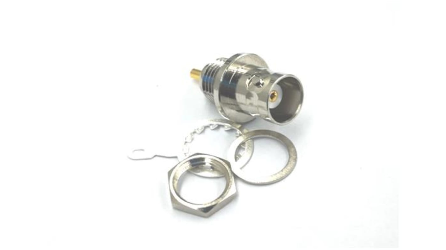 RS PRO, Jack Panel Mount BNC Connector, 50Ω, Straight Body
