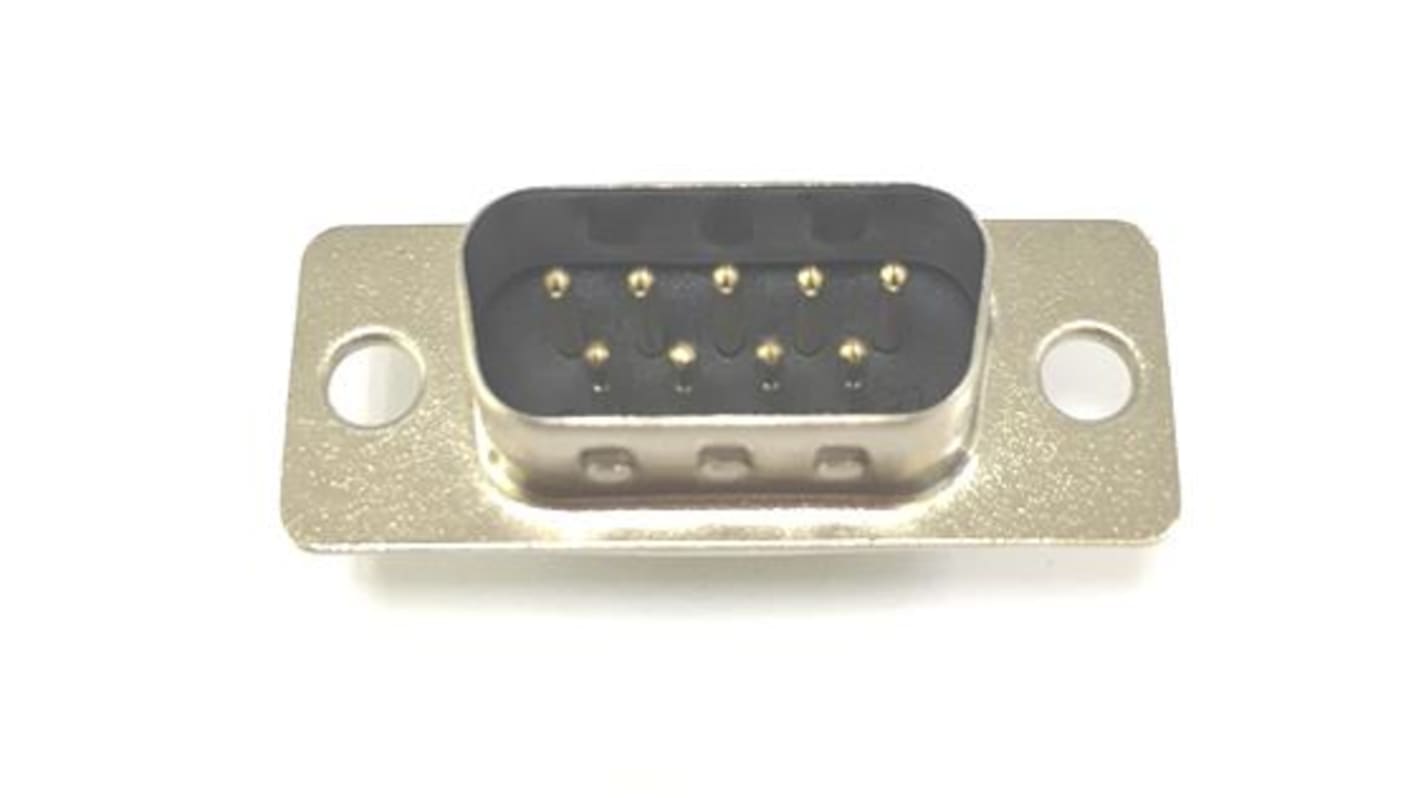 RS PRO 9 Way Panel Mount D-sub Connector Plug, 2.77mm Pitch, with Screw