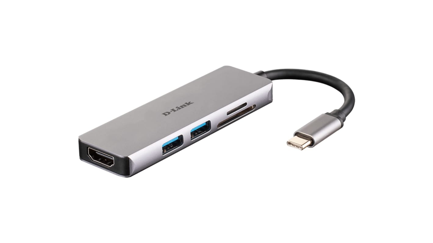 D-Link 2 Port USB 3.0 USB C  Hub, USB Powered, 96 x 29 x 9mm