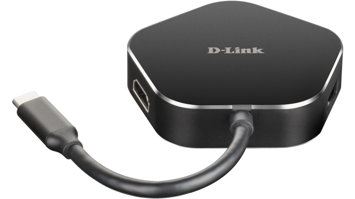 D-Link 2 Port USB 3.0 USB C  Hub, USB Powered, 68 x 67 x 16mm