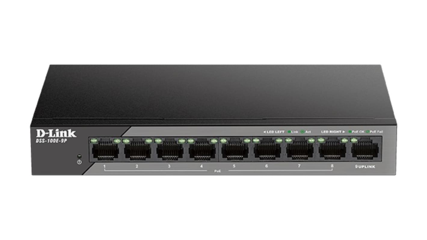 D-Link DSS-100E Ethernet-Switch PoE 9-Port Unmanaged