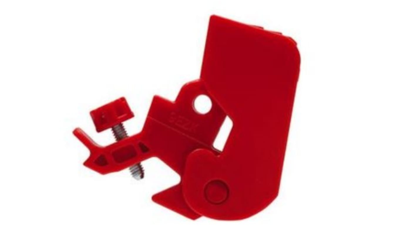 ABUS Red 1-Lock ABS Universal Circuit Breaker Lockout, 6.5mm Shackle, 53mm Attachment