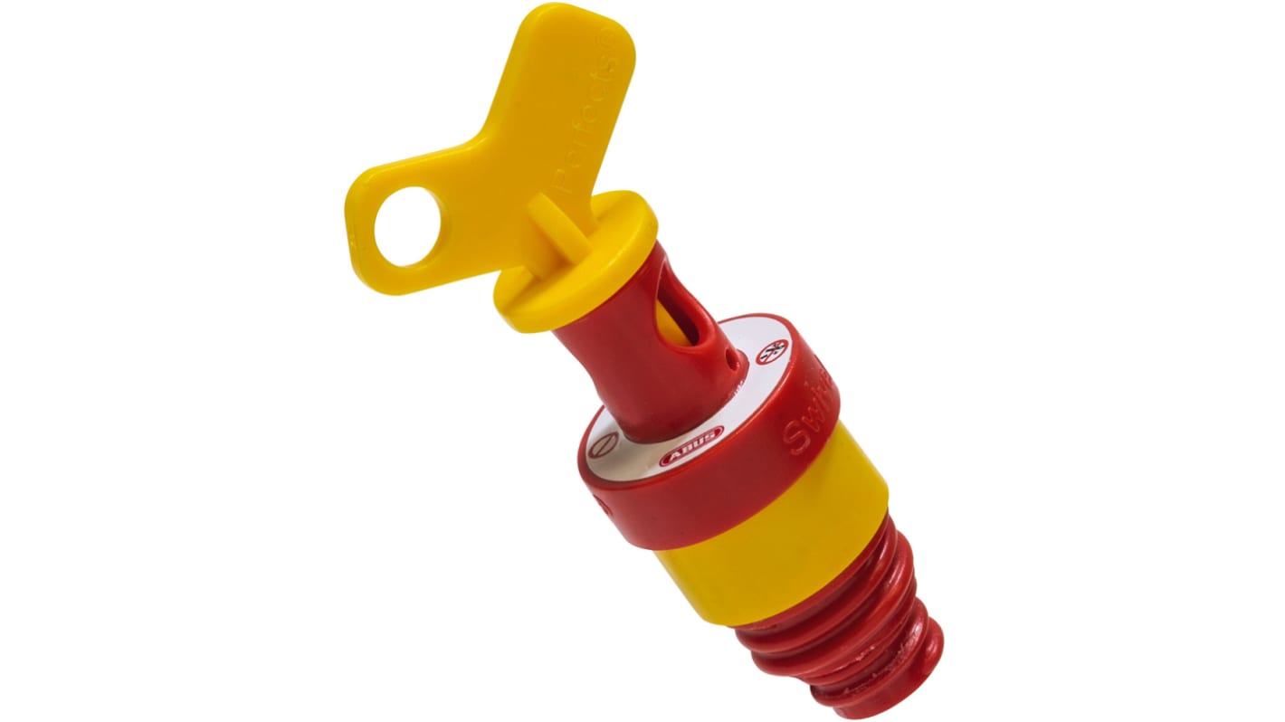 ABUS Red, Yellow 1-Lock ABS Fuse Lockout, 6.5mm Shackle, 84mm Attachment