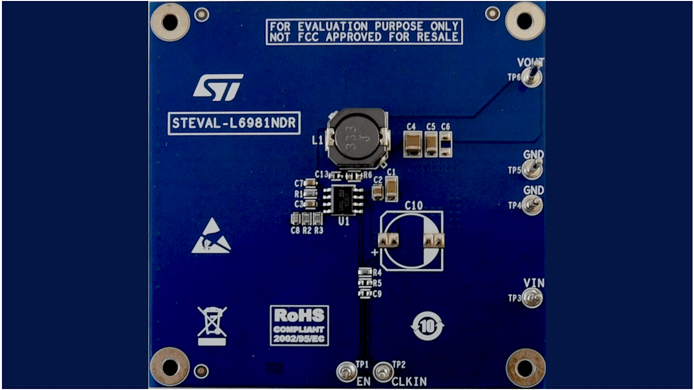 STマイクロ,  降圧コンバータ評価ボード, 評価ボード, 電動工具 用, STEVAL-L6981NDR
