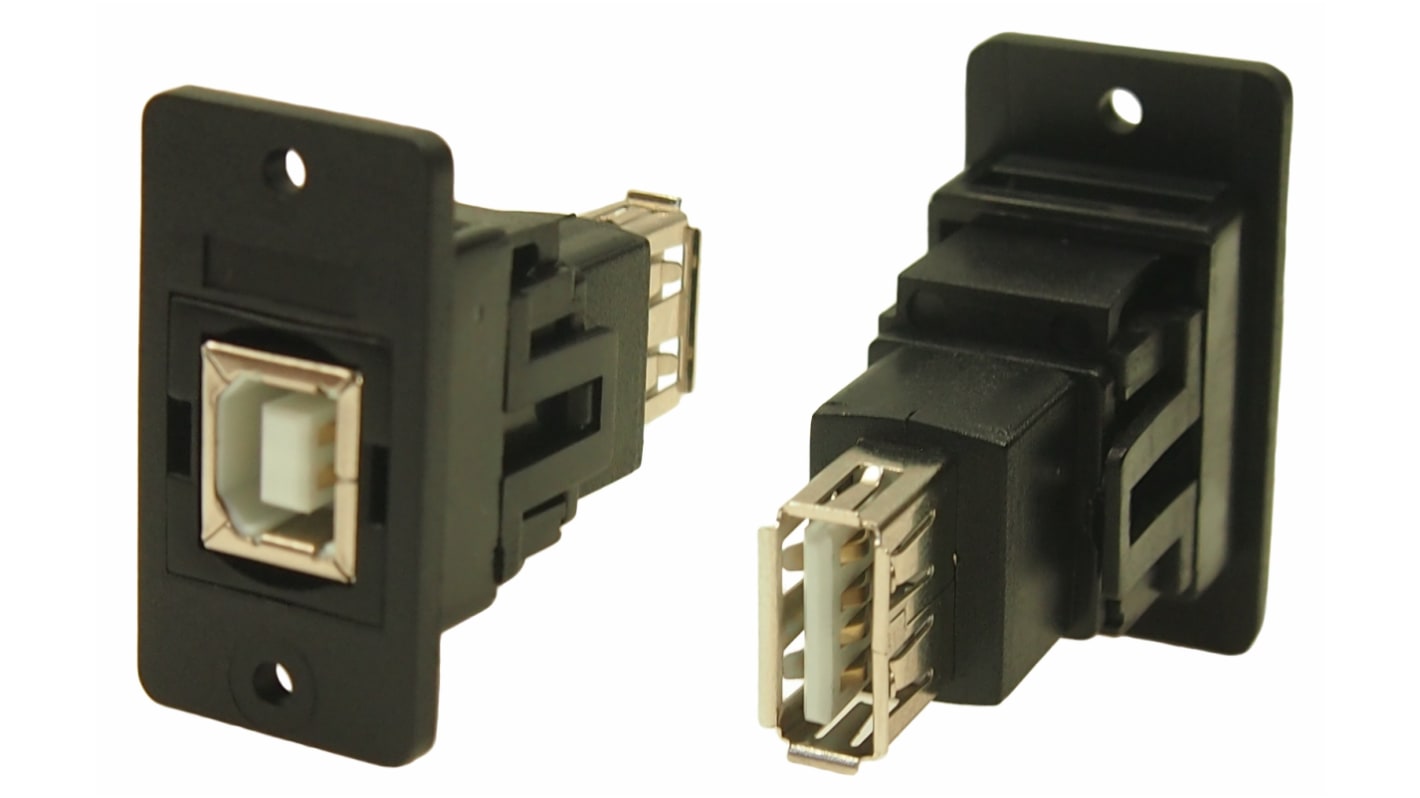 Connettore USB tipo B, A 2.0 RS PRO femmina, Montaggio a pannello