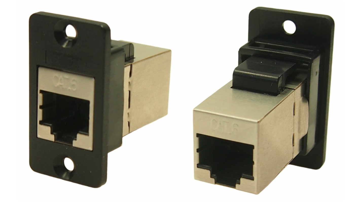 Connettore RJ45 Femmina RS PRO Cat6, 8P8C vie, Montaggio a pannello