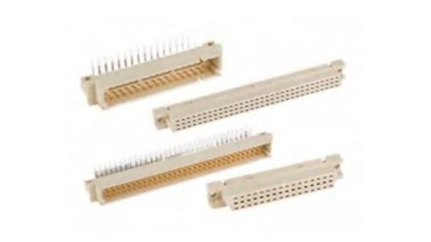 Amphenol Communications Solutions DIN 41612 konnektor DIN 41612 Serien, 2.54mm Afstand, 64-Polet, 2 Rækker, Vertikal,