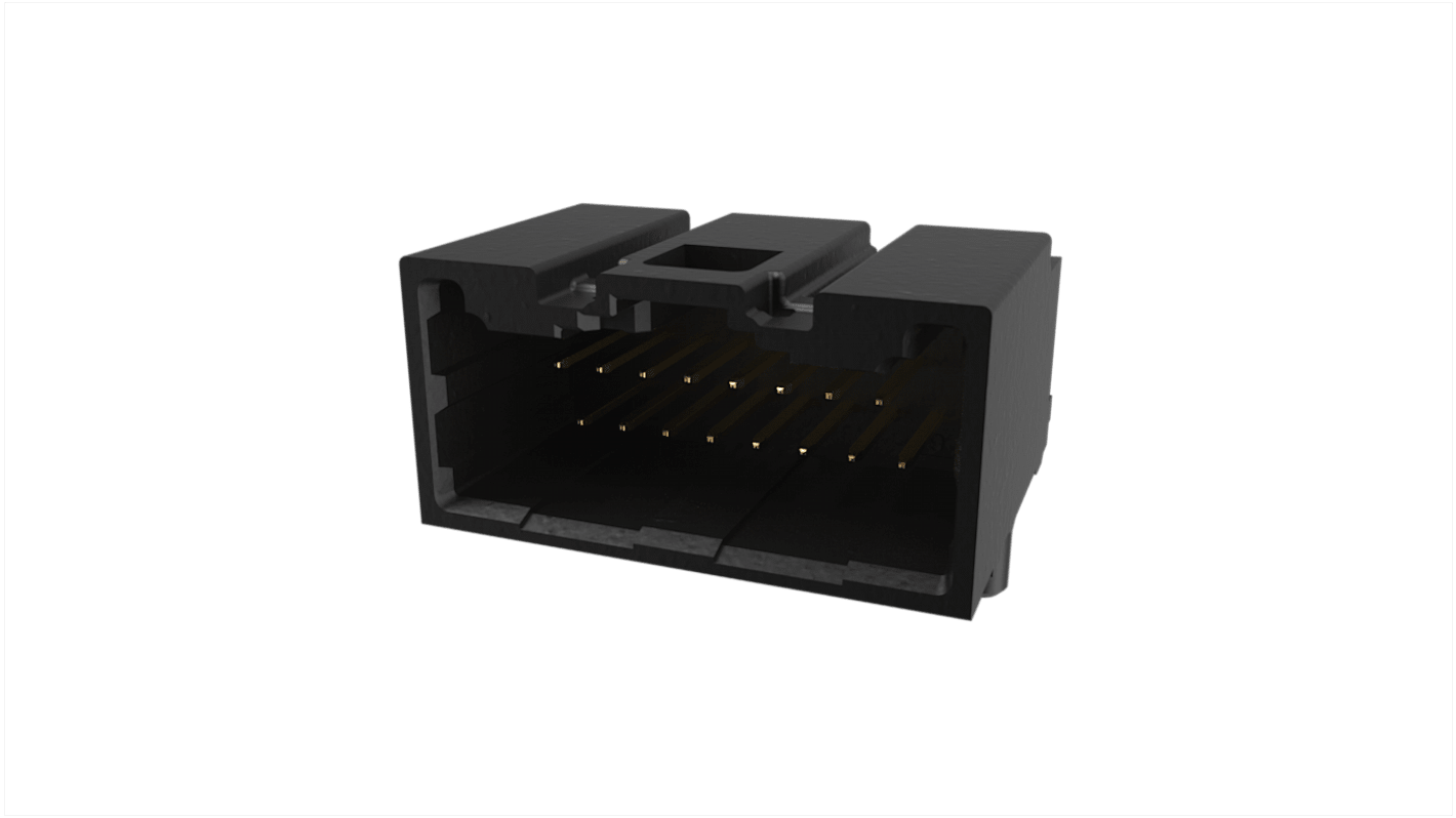 Amphenol ICC WireLock Series Right Angle Through Hole PCB Header, 16 Contact(s), 1.8mm Pitch, 2 Row(s), Shrouded