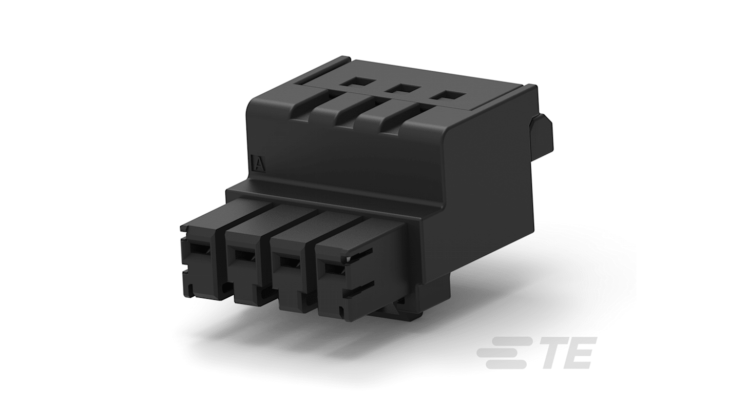 TE Connectivity 5mm Pitch 4 Way Pluggable Terminal Block, Plug, Plug-In