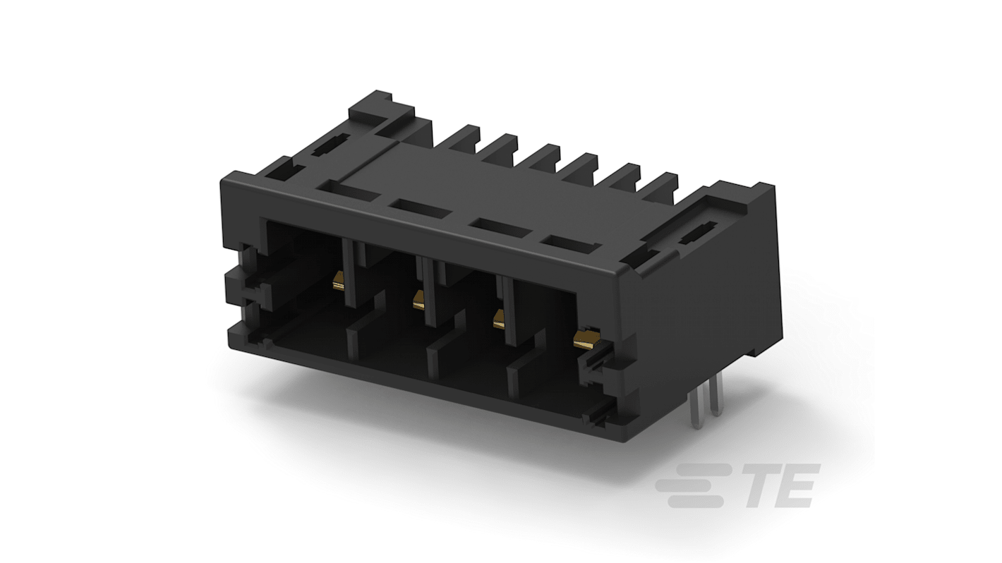 Conector de PCB Macho TE Connectivity de 4 vías , paso 5mm, montaje Montaje en orificio pasante