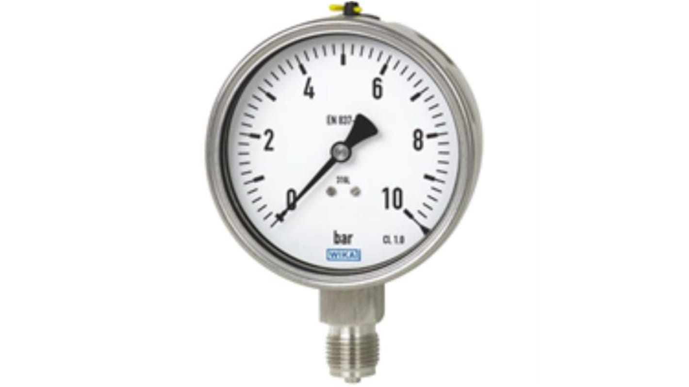 WIKA G 1/4 Analogue Pressure Gauge 15bar Bottom Entry, 8825416, -1bar min., 232.50