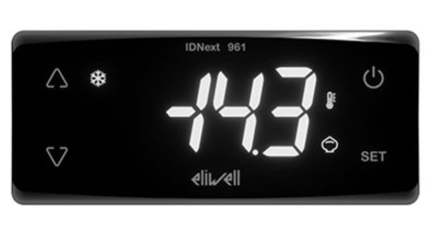 Eliwell ID NEXT Panel Mount Controller, 80.5mm 2 Input, 1 Output Relay, 12 V Supply Voltage ON/OFF