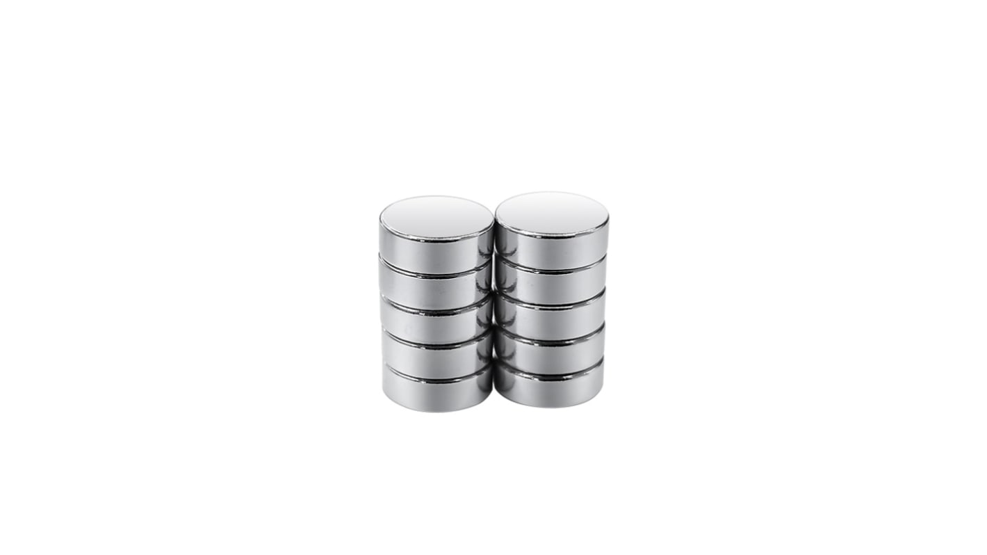 Magnete a disco RS PRO, Ø 9mm spesso 3mm, trazione 1.41kg