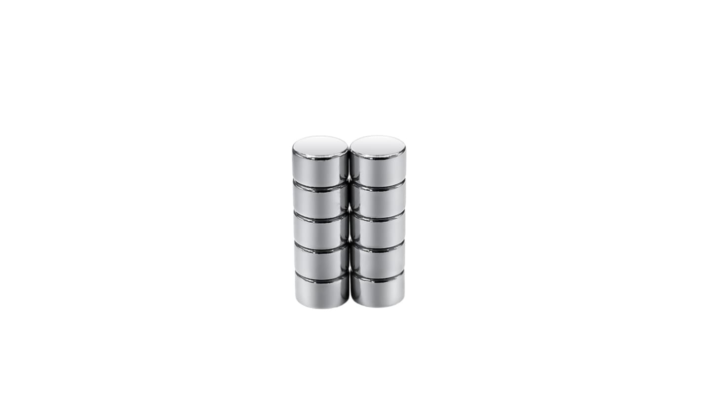 Magnete a disco RS PRO, Ø 5mm spesso 3mm, trazione 0.55kg