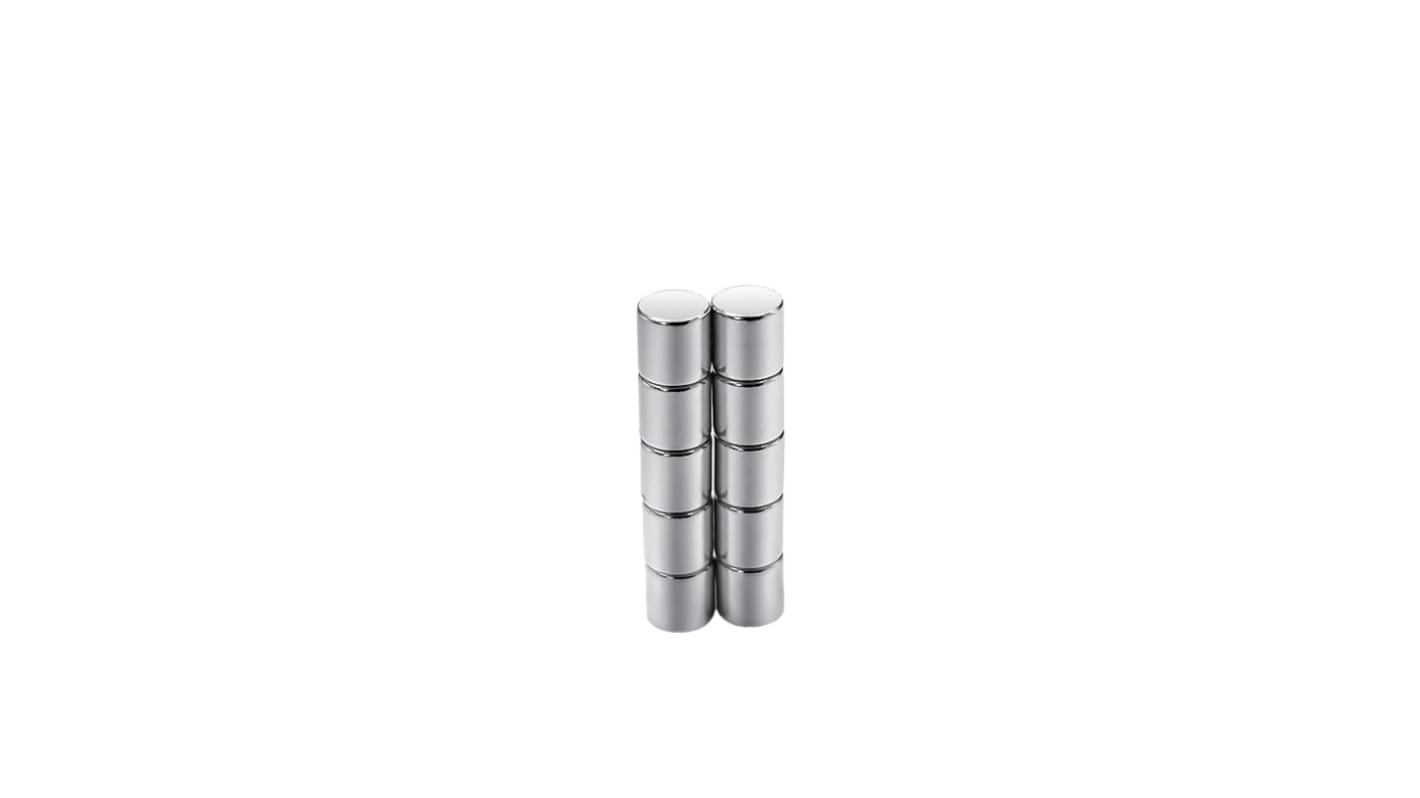 Magnete a disco RS PRO, Ø 4mm spesso 4mm, trazione 0.45kg