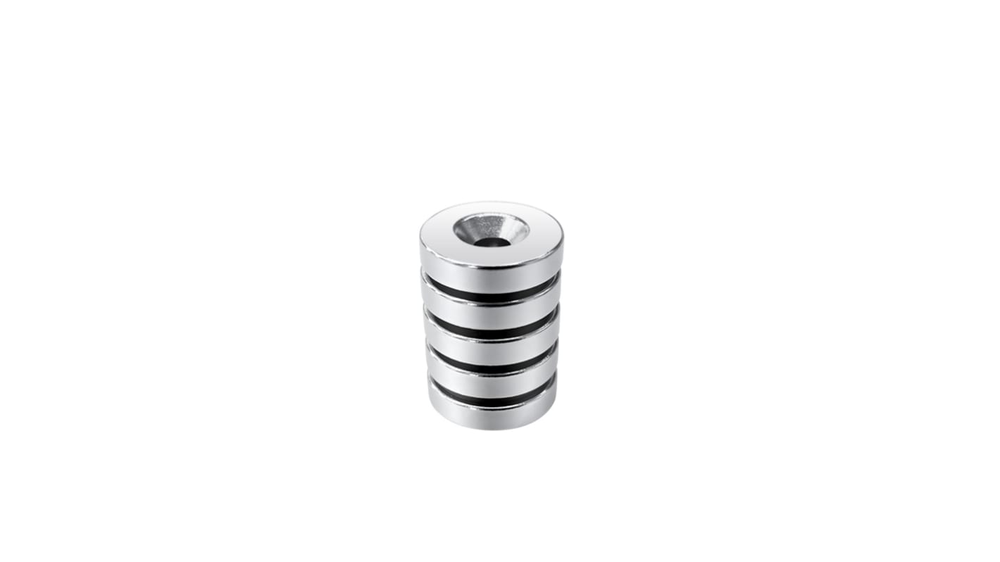 Magnete a occhiello RS PRO, Ø 17.5mm spesso 4mm, trazione 4.41kg
