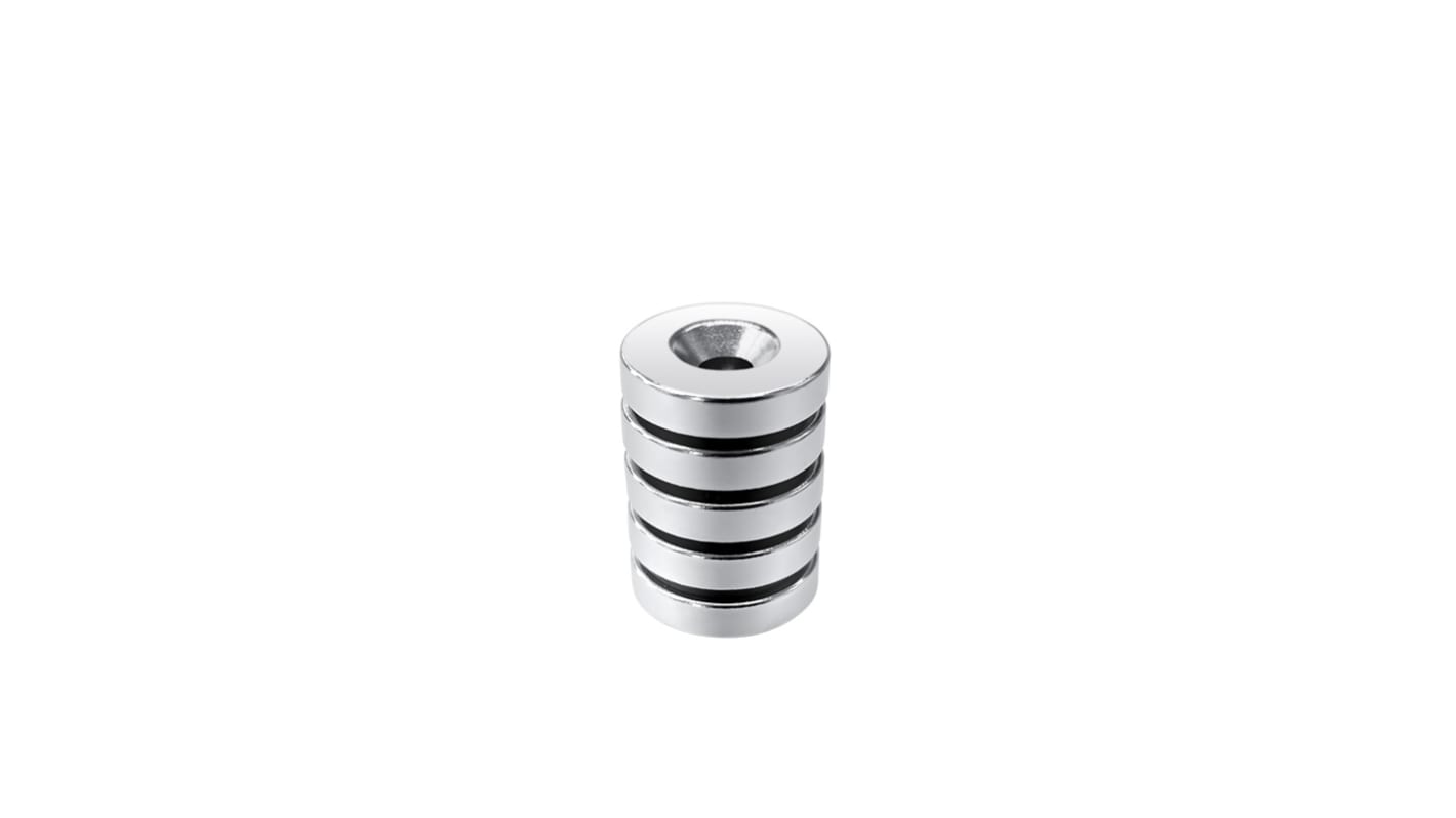 RS PRO Neodymium Magnet 3.08kg, Width 15.4mm