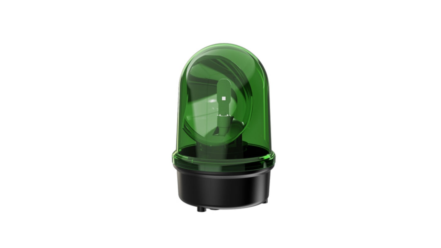 Werma Green Rotating Beacon, 24 V, Base Mount, LED Bulb