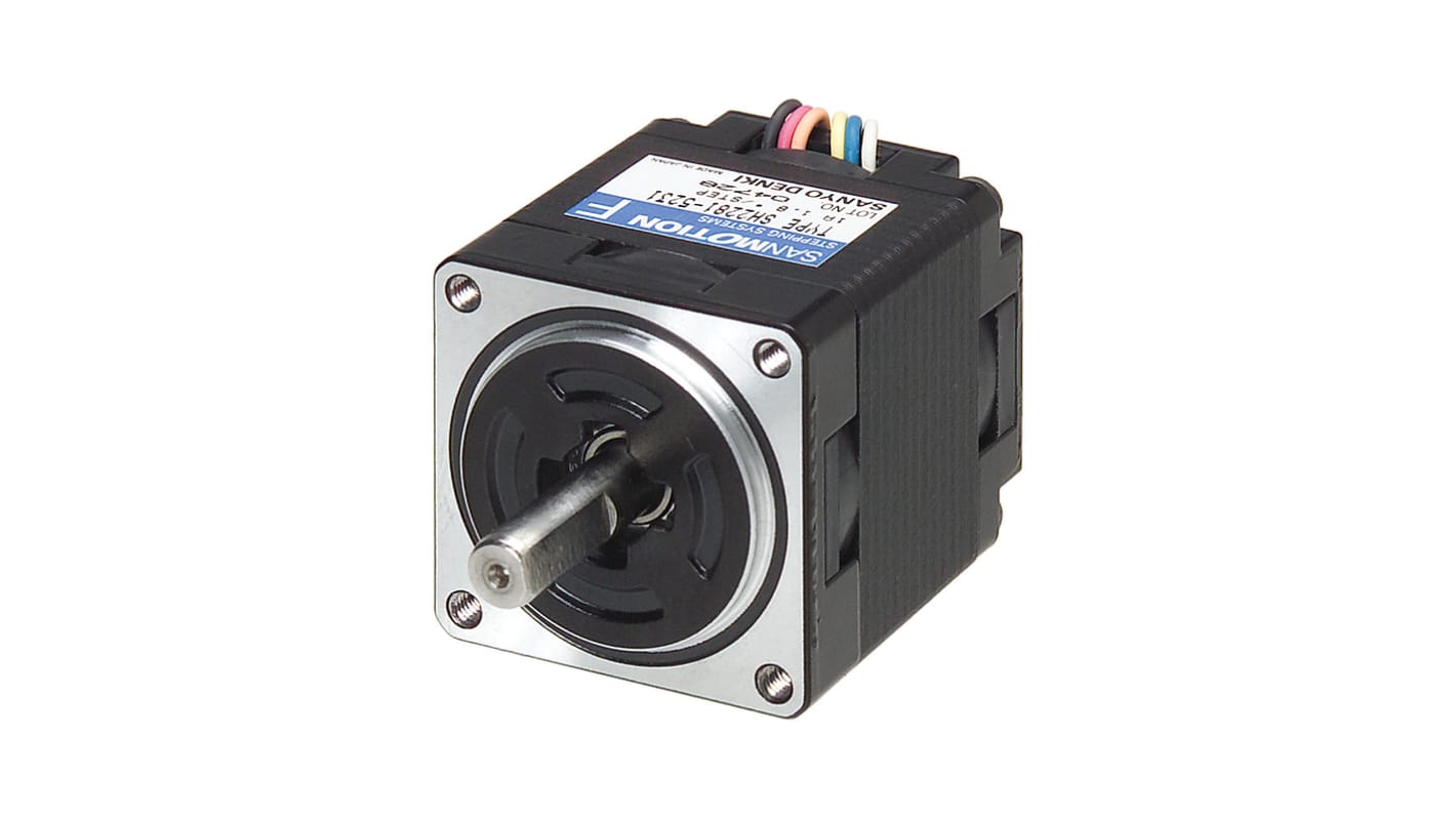 Sanyo Denki SH22 Series Hybrid, Double Shaft Stepper Motor, 0.07Nm Torque, 24 V, 1.8°, 5mm Shaft