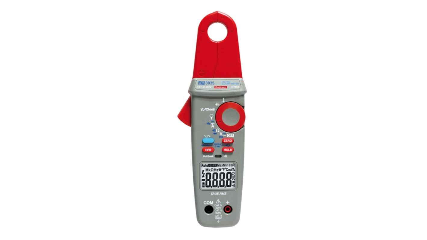 Sefram MW3035 Clamp Meter, 100A dc, Max Current 100A ac 300V - CAT IV, 1000V - CAT II, CEI 1010 - 600V - CAT III