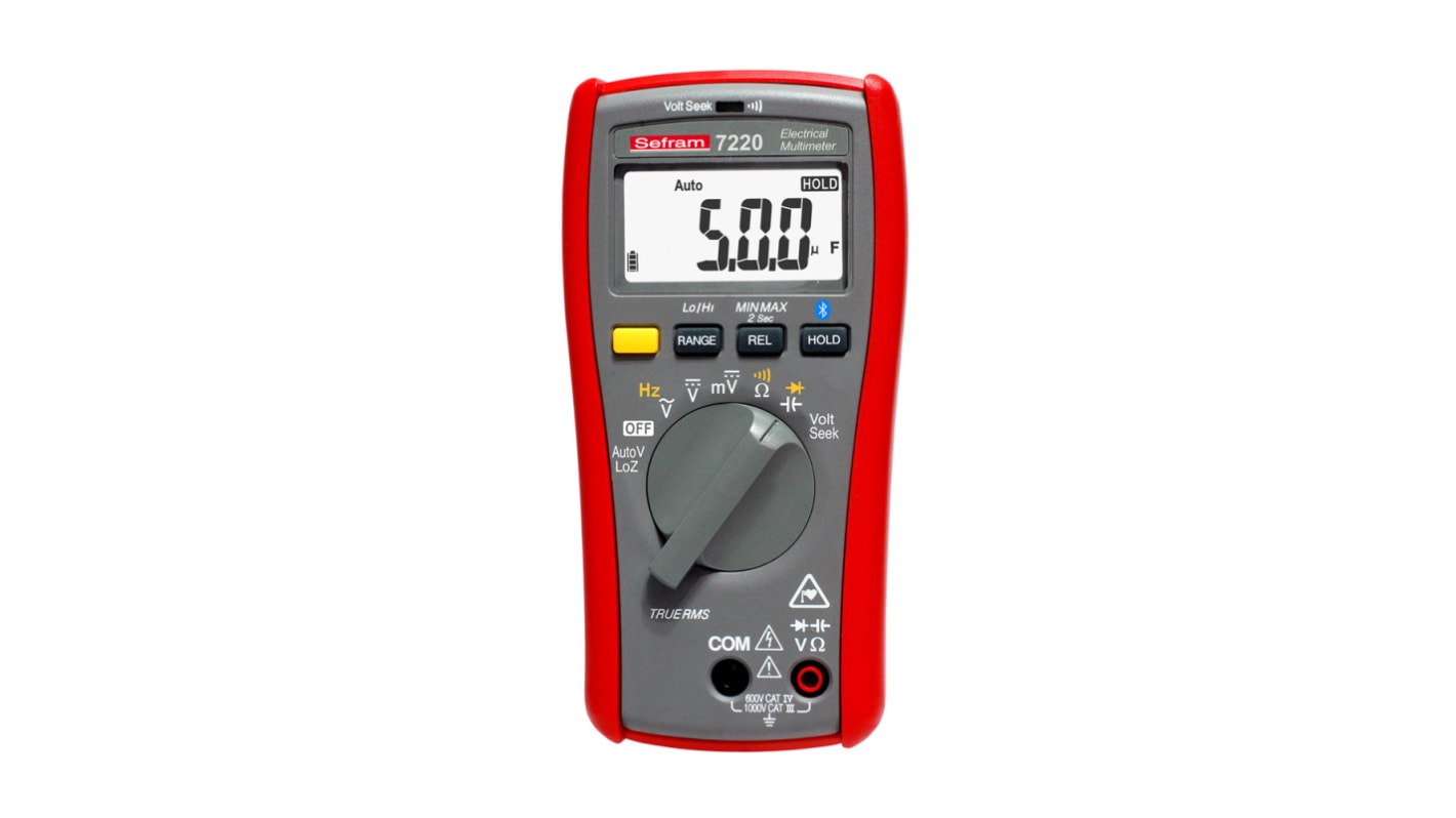 Sefram 7220 Handheld Digital Multimeter, True RMS, 1000V ac Max