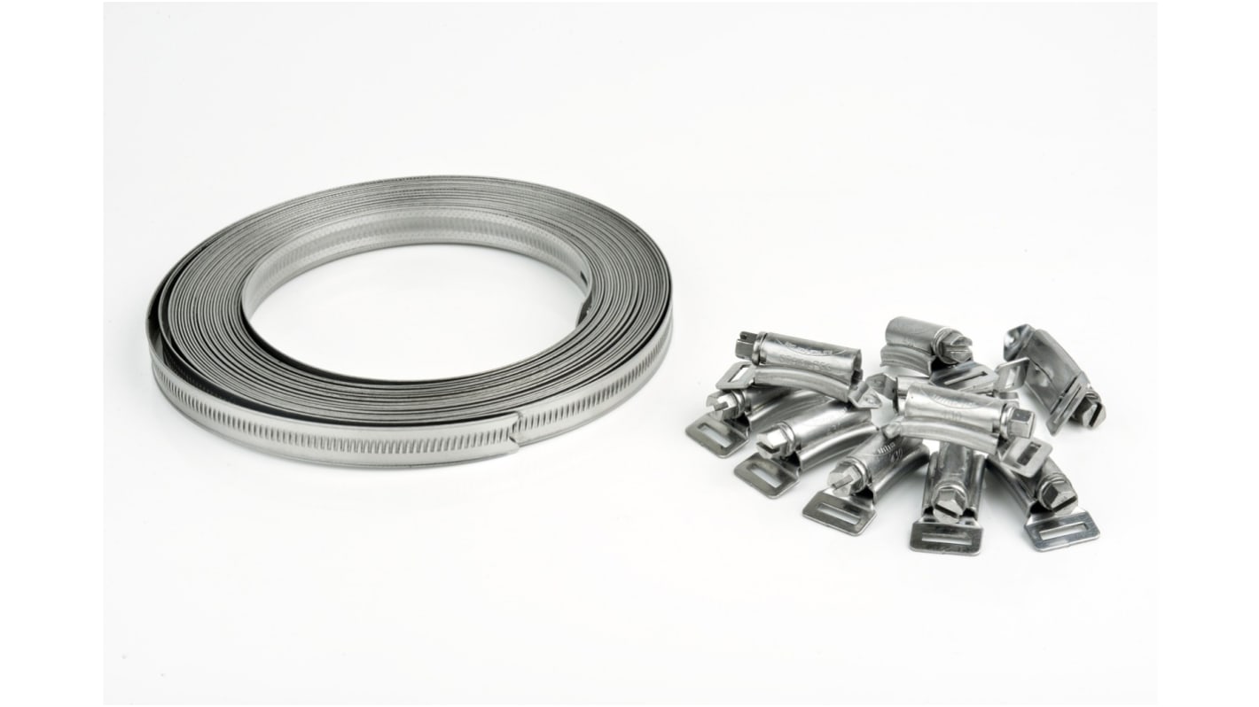 RS PRO 9 Piece Stainless Steel Hose Clip Kit