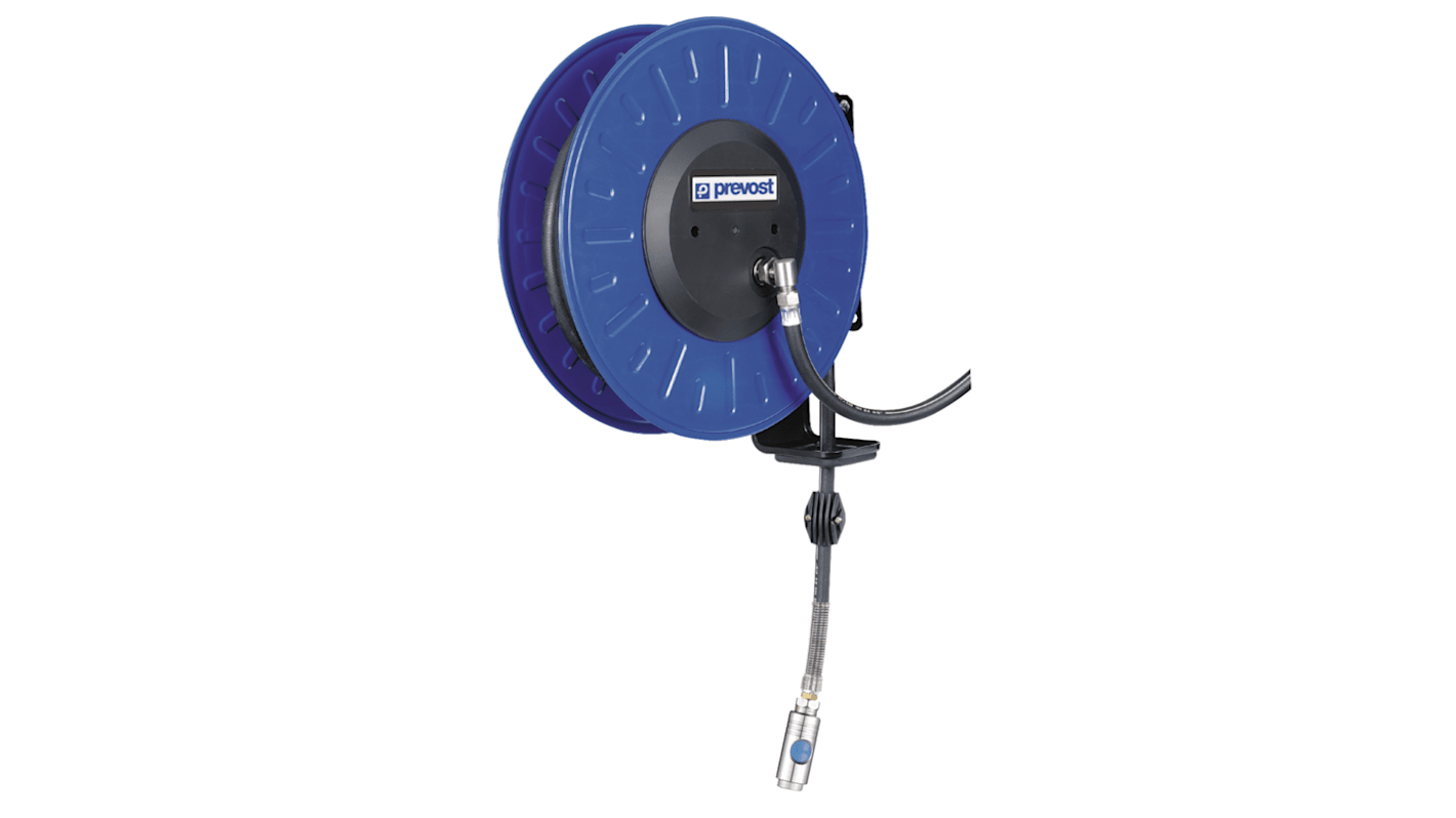 PREVOST Wall Mounted 30m Air Hose Reel, 13mm Inner Diameter, 20mm Outer Diameter, 850L/min Flow Rate