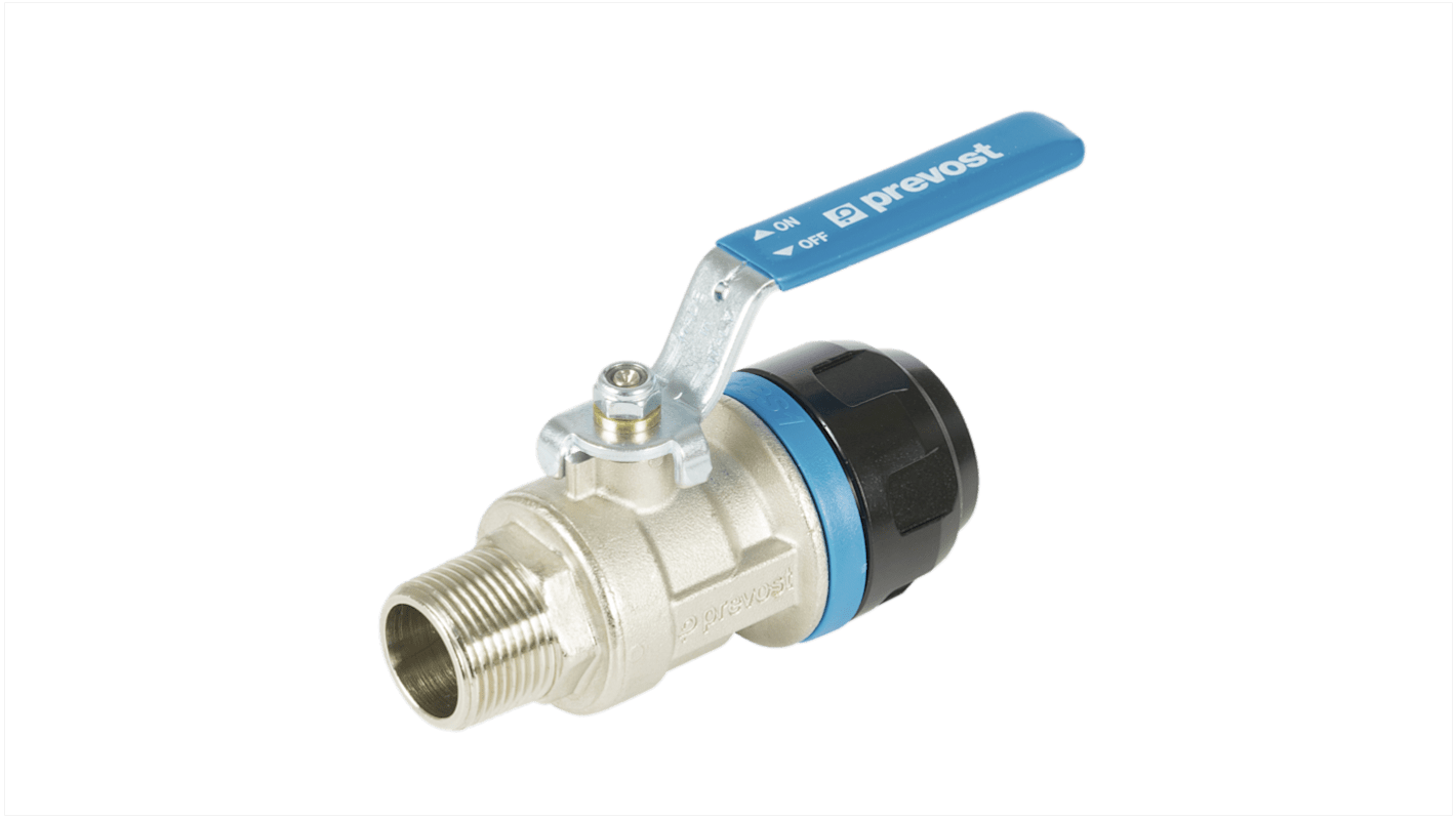 PREVOST 16bar Aluminium R 1/2 Shut Off Valve, 20mm outside diameter