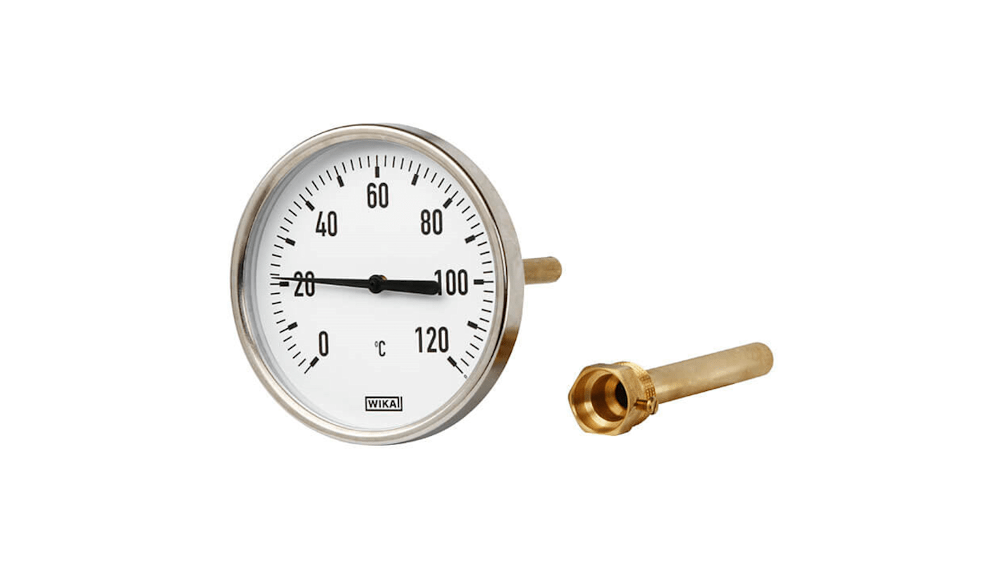 Termometr z zegarem 0 → 80 °C średnica tarczy: 80mm WIKA typ: Tarcza Stopnie Celsjusza