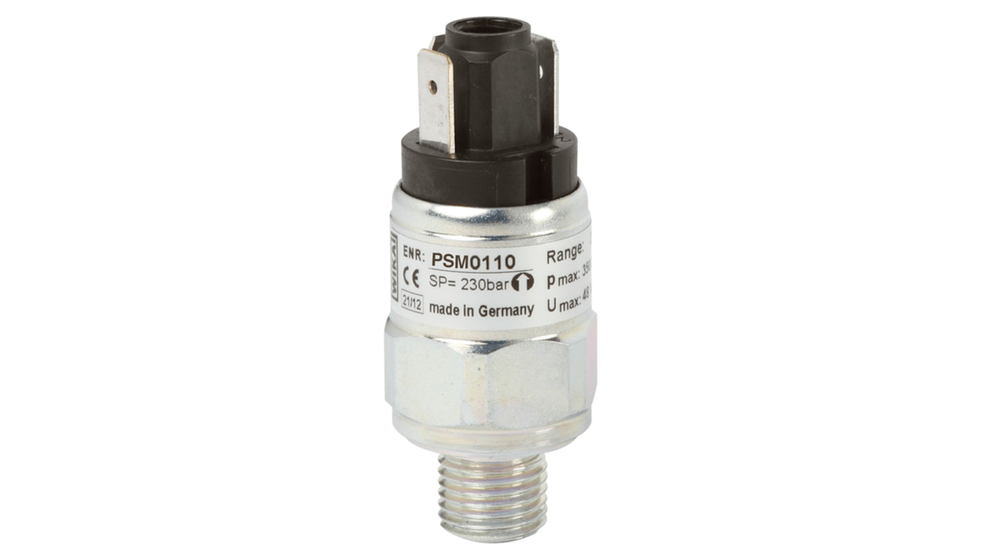 WIKA PSM01 Series Pressure Switch, 0.5bar Min, 8bar Max, SPDT Output, Relative Reading