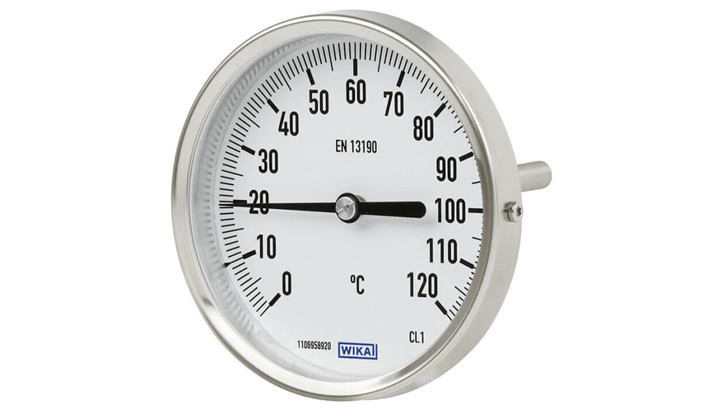 Thermomètre à aiguille WIKA A52, 160 °C max, , Ø cadran 100mm