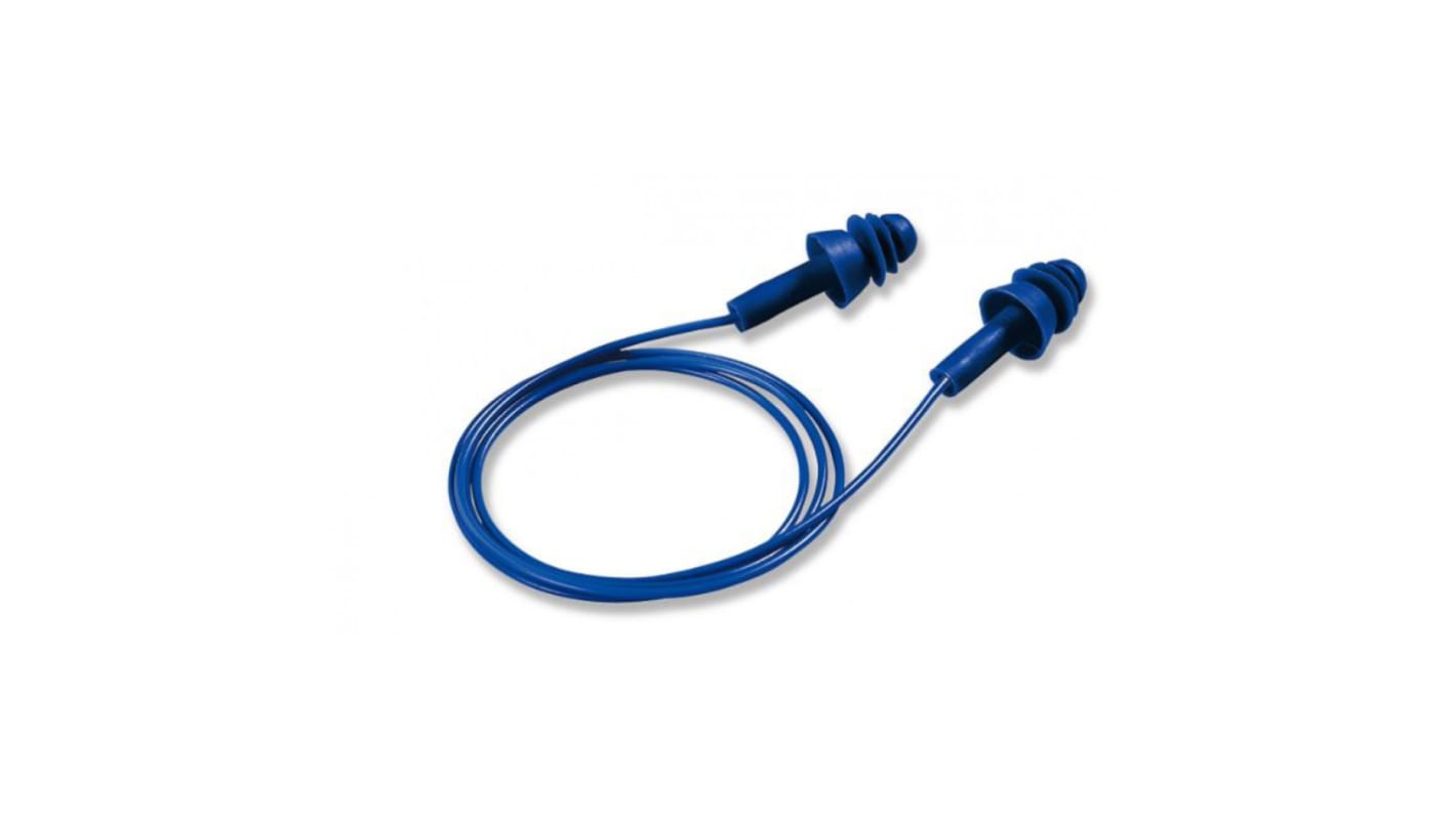 Pro Fit Pro-Fit Corded Reusable Detectable Earplugs 27dB Series Blue Disposable Corded Ear Plugs, 27dB Rated, Metal