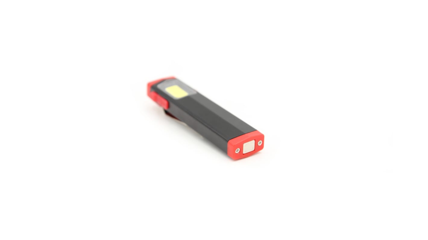 RS PRO RSPRO-PL38R Akku Taschenlampe LED Schwarz, Rot im Alu-Gehäuse 5 W, 400 lm / 15 m, 89 mm