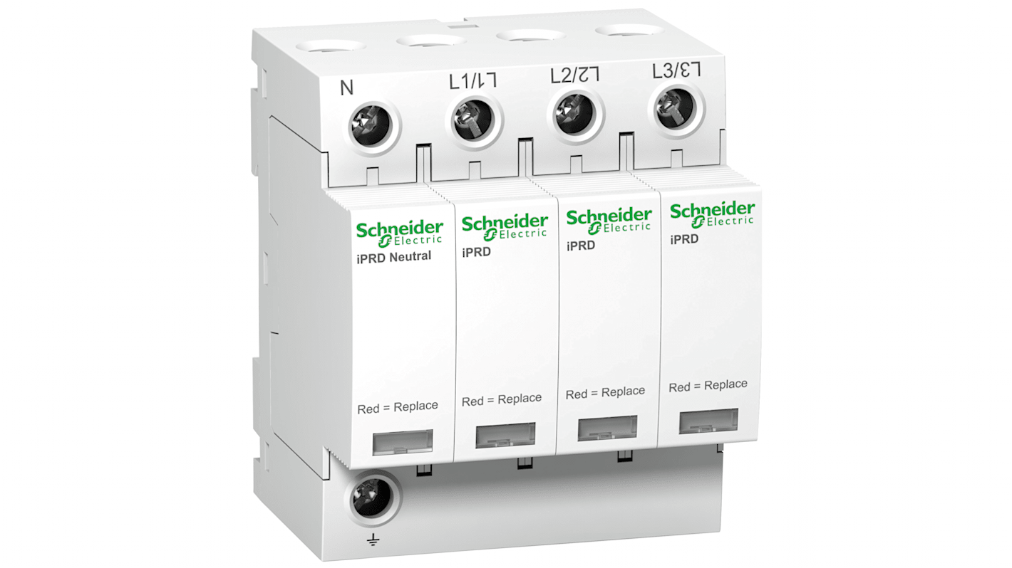 Protector de sobretensiones transitorias, 20kA, montaje: Carril DIN A9L0