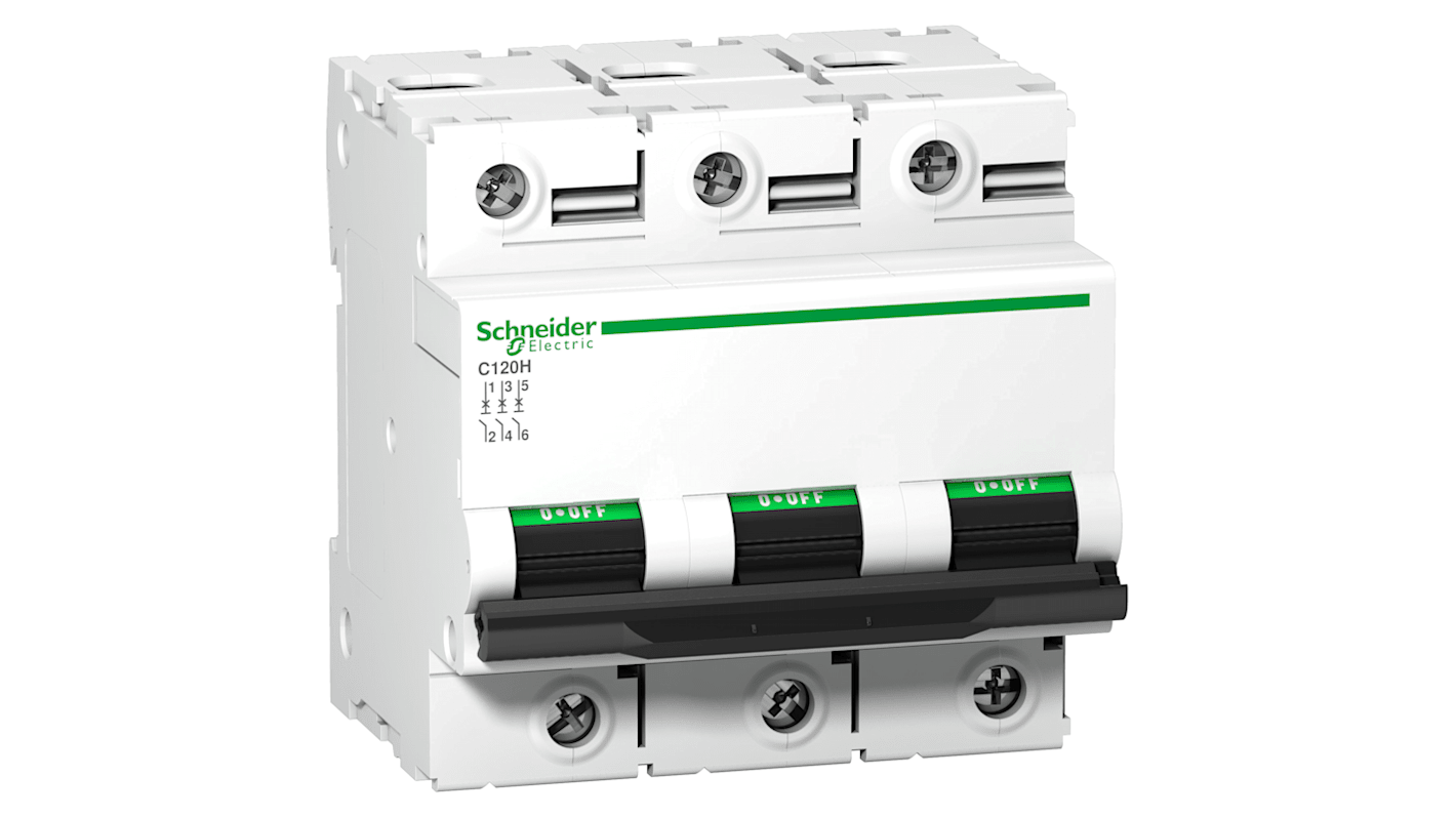 Schneider Electric Acti 9 A9N1 MCB, 3P, 100A Curve B