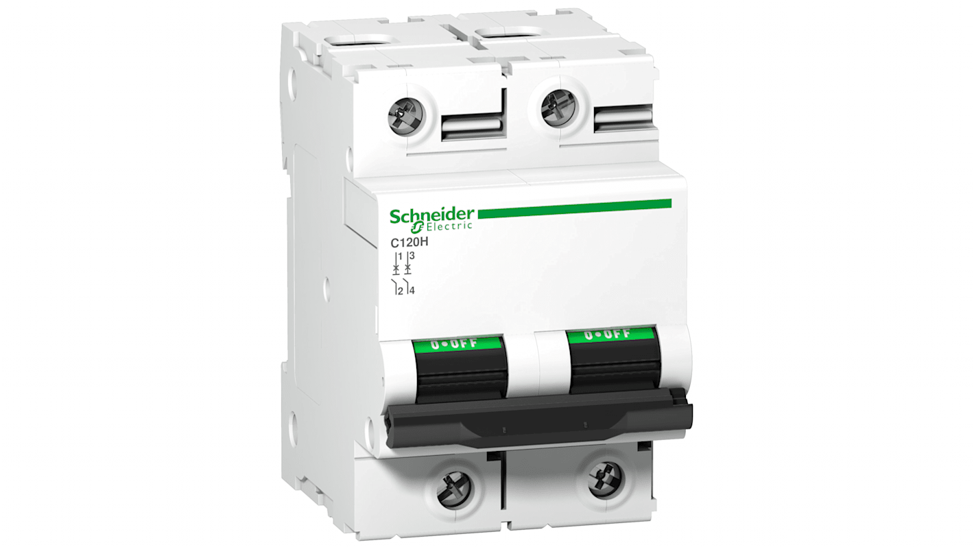 Schneider Electric Acti 9 A9N1 MCB, 2P, 63A Curve C