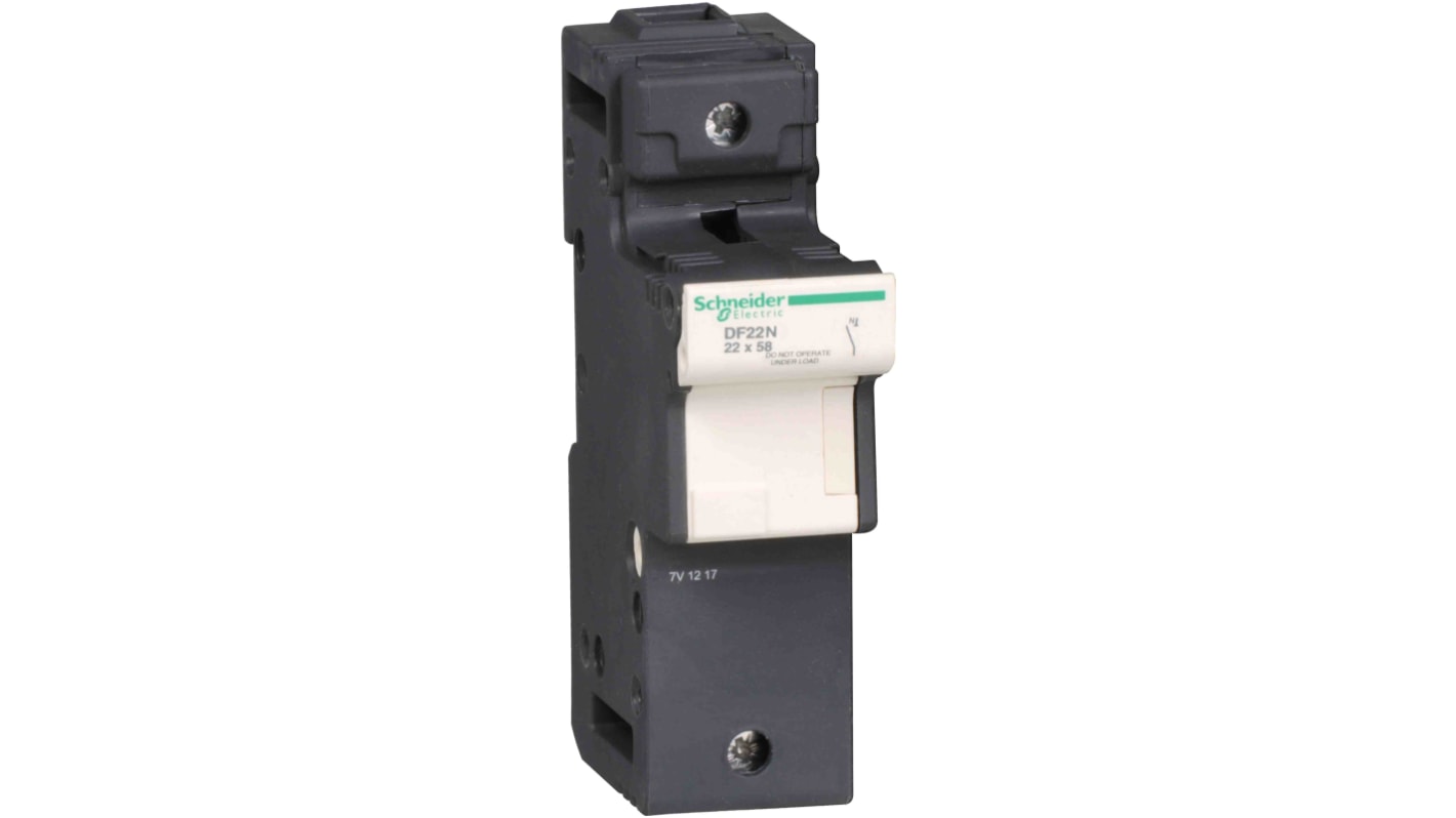 Sezionatore portafusibili Schneider Electric DF22N, 1N, fusibile 22 x 58mm, guida DIN TeSys DF22