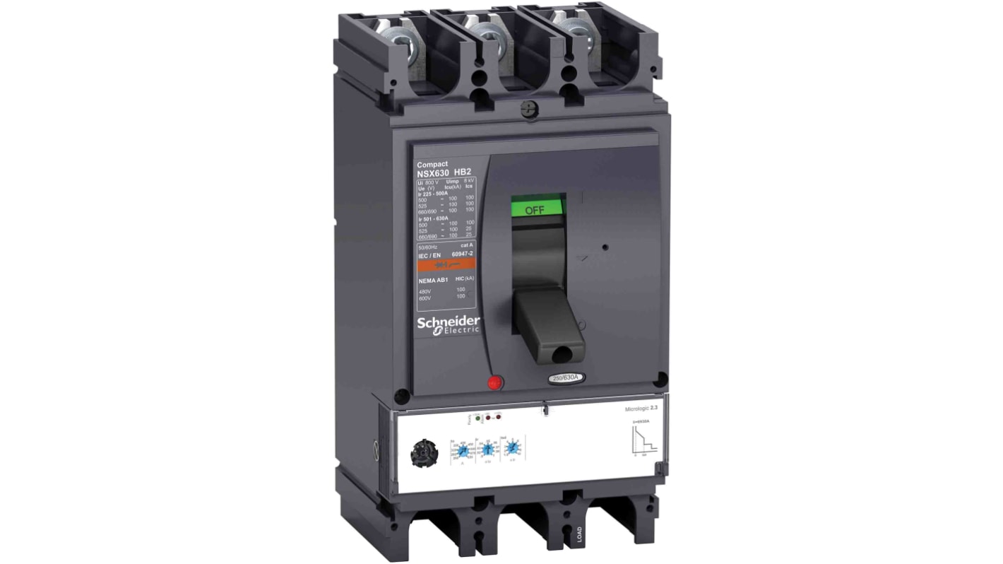 Schneider Electric, NSX MCCB 3P 400A, Breaking Capacity 100 kA, Fixed Mount