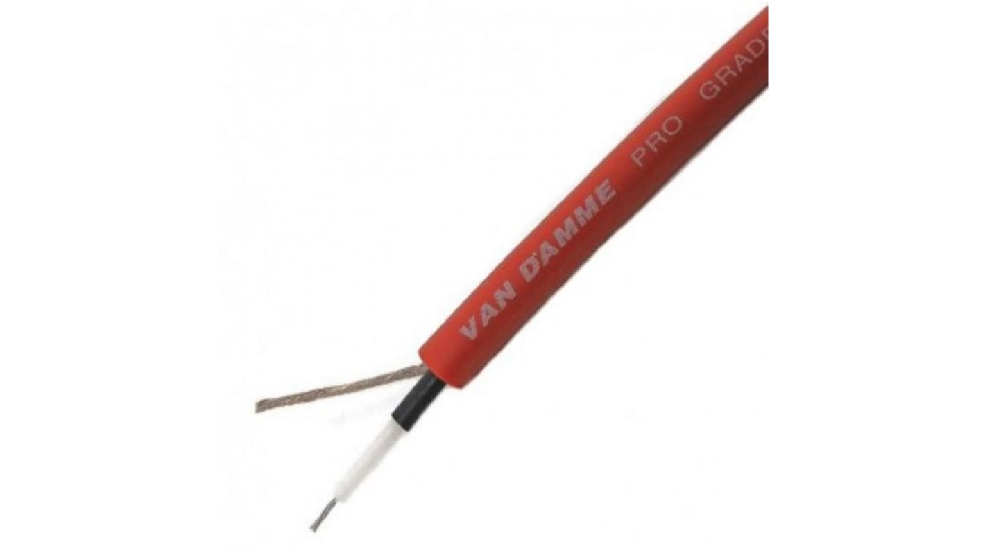 Van Damme 2 Core, 0.22 mm² CSA Screened, 6mm od, 100m, Red