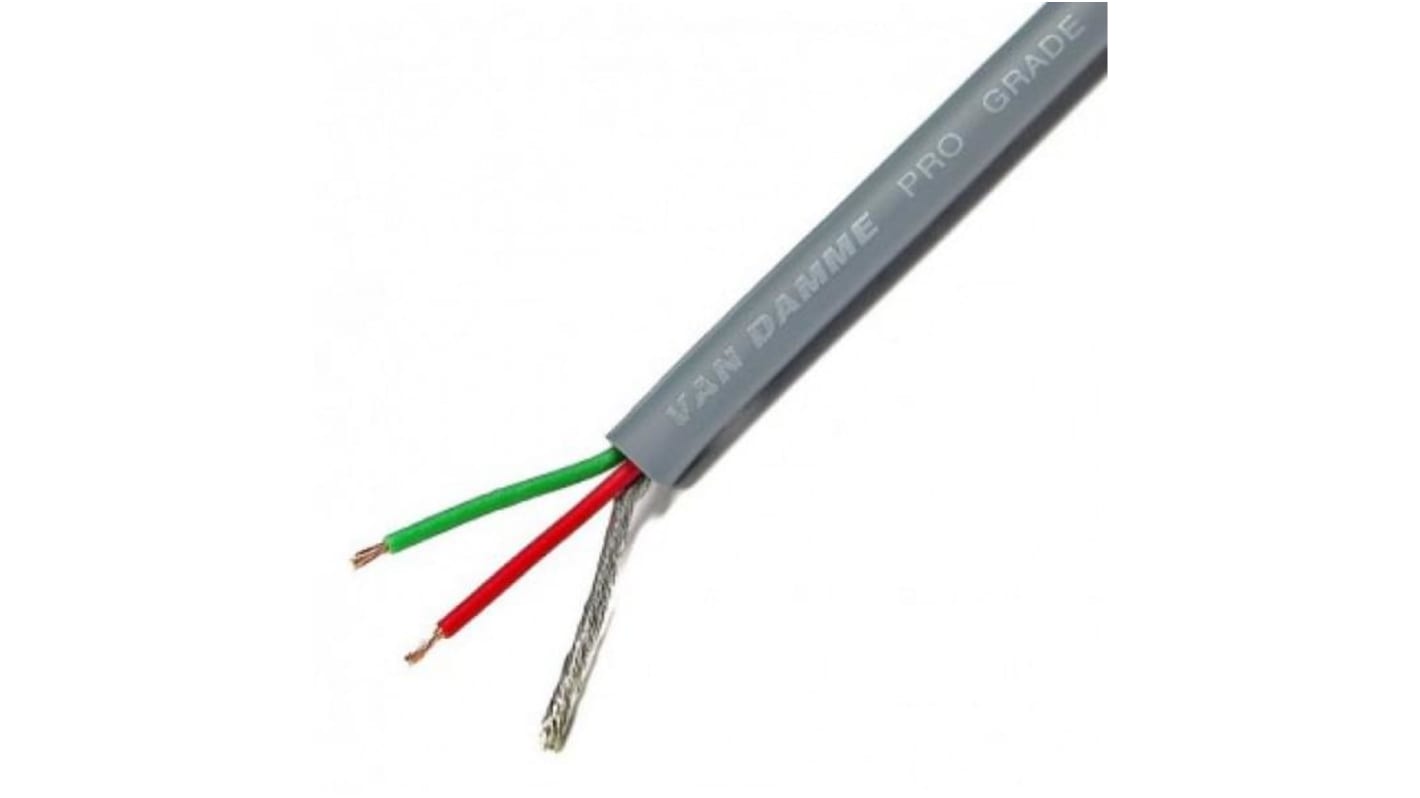 Van Damme 2 Core, 0.22 mm² CSA Screened, 4.85mm od, 100m, Grey